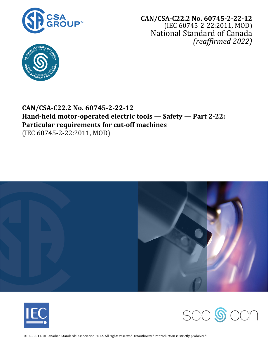 CSA CAN/CSA-C22.2 NO. 60745-2-22-12 (R2022) PDF Preview