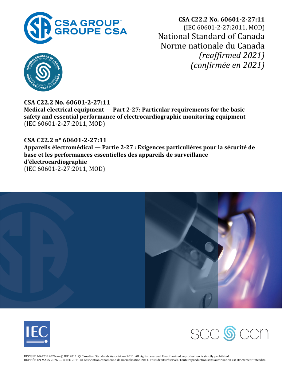 CSA C22.2 NO. 60601-2-27:11 (R2021) PDF Preview