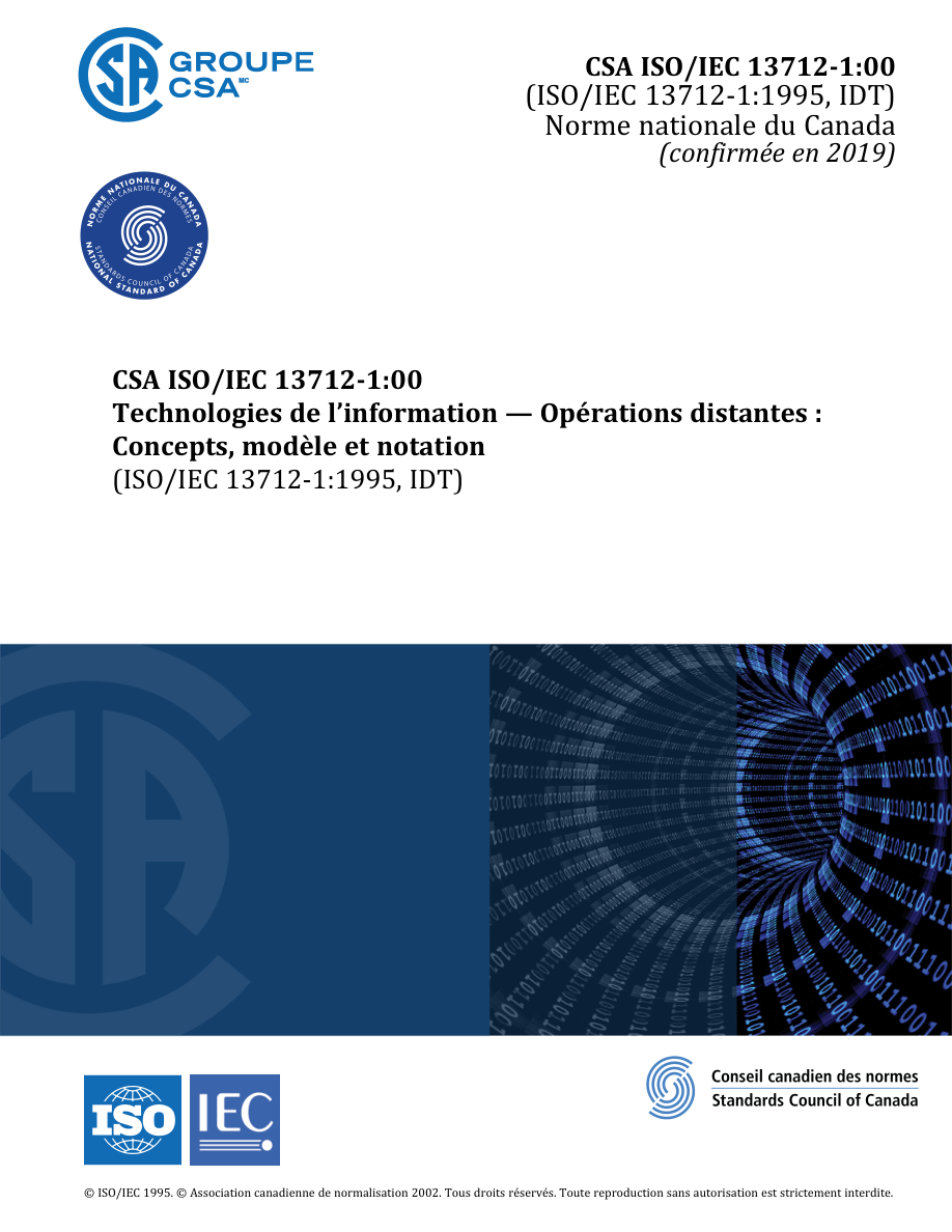 CSA ISO/IEC 13712-1:F00 (C2019) PDF Preview
