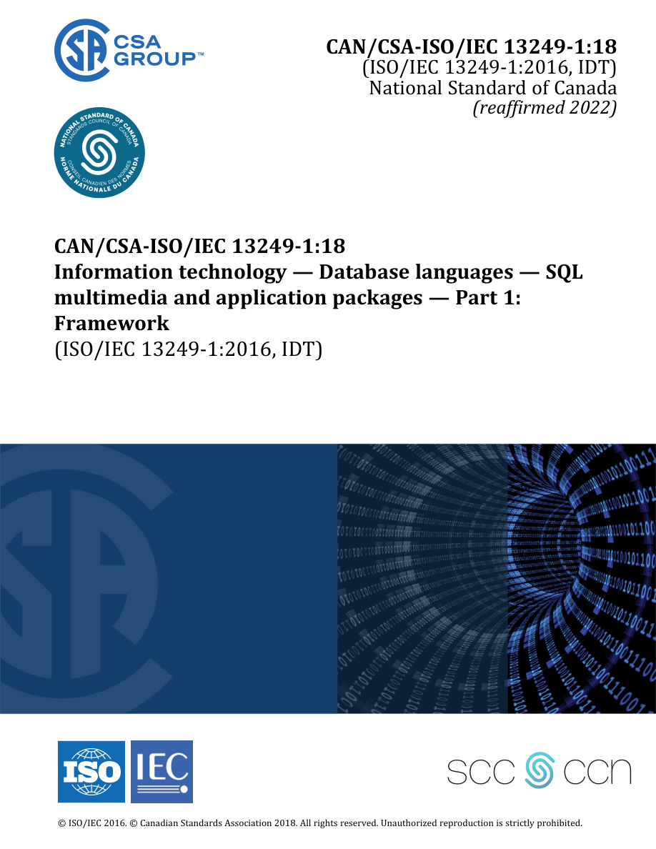 CSA CAN/CSA-ISO/IEC 13249-1:18 (R2022) PDF Preview