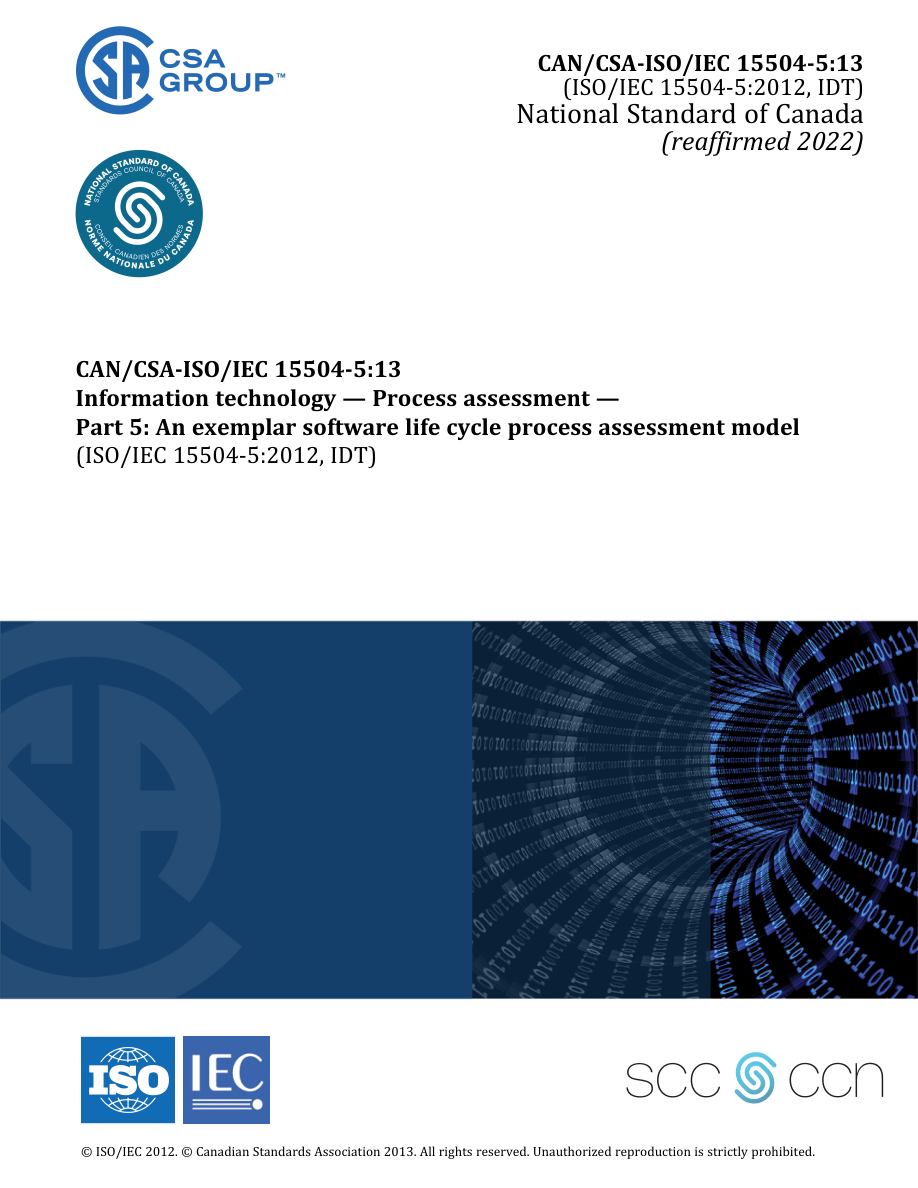 CSA CAN/CSA-ISO/IEC 15504-5:13 (R2022) PDF Preview