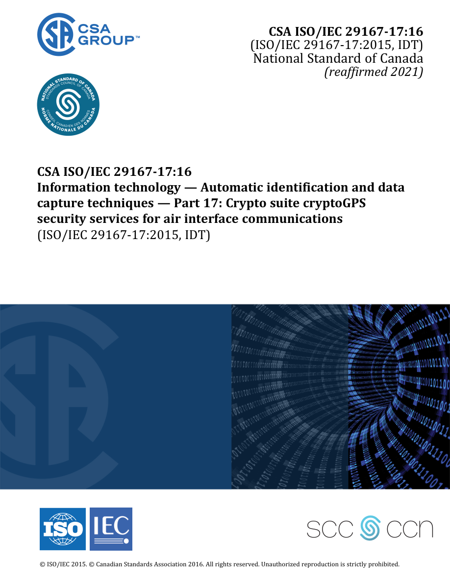 CSA ISO/IEC 29167-17:16 (R2021) PDF Preview