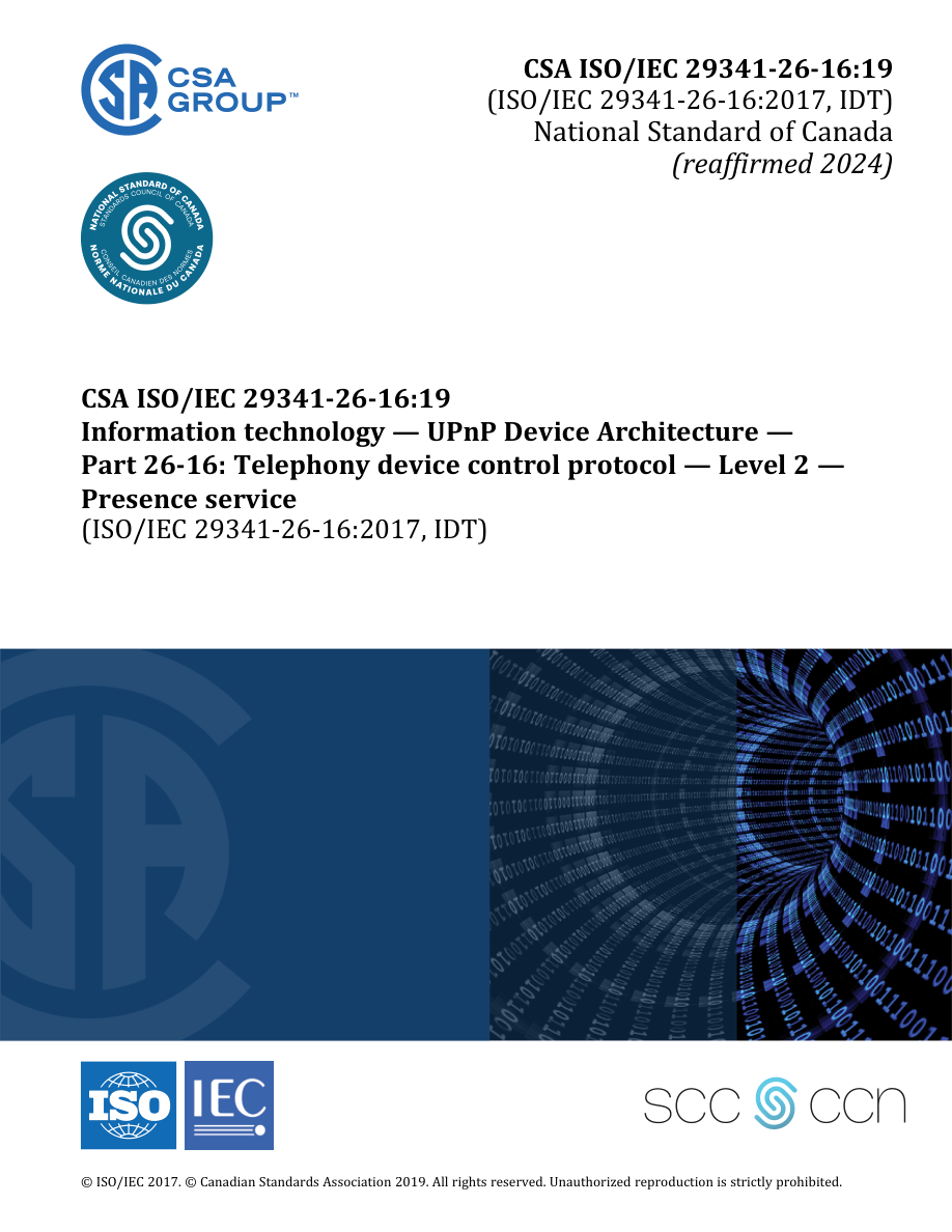CSA ISO/IEC 29341-26-16:19 (R2024) PDF Preview