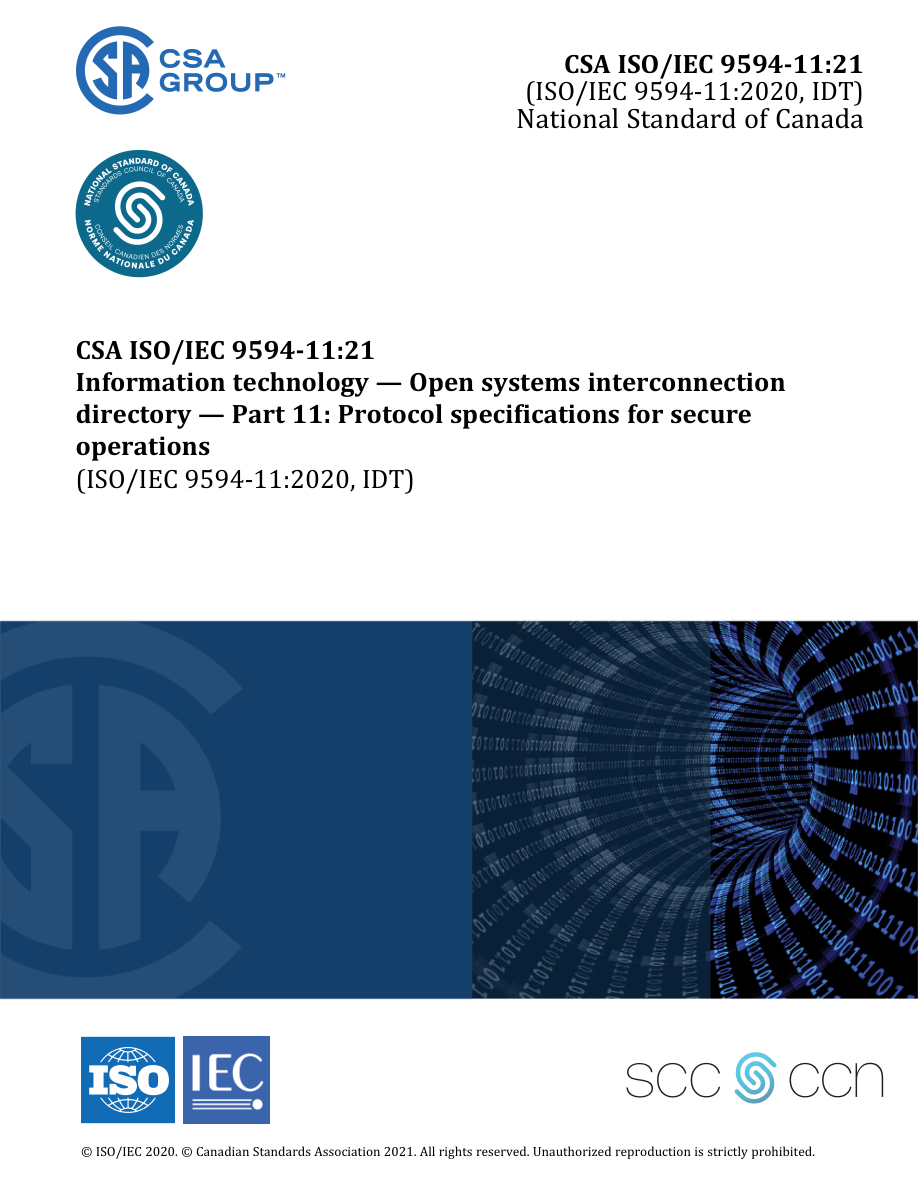 CSA ISO/IEC 9594-11:21 PDF Preview