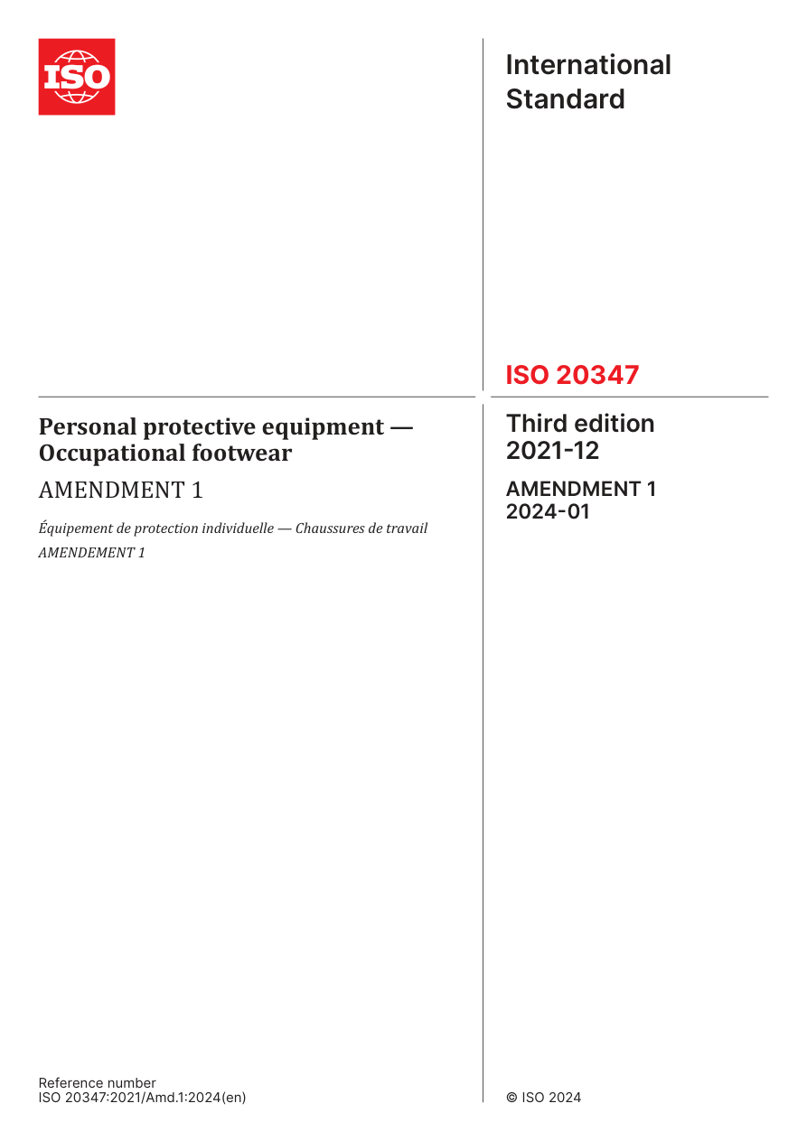 ISO 20347:2021/Amd1:2024 PDF Preview