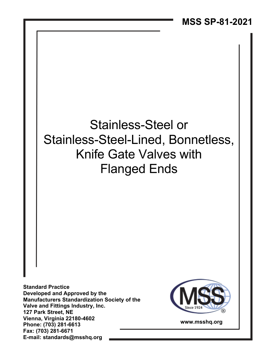MSS SP-81-2021 PDF Preview