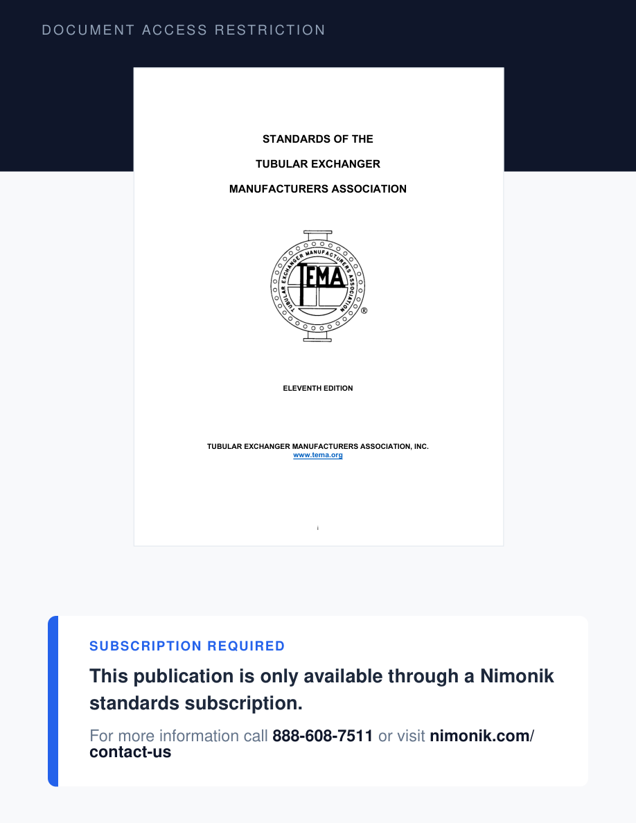 TEMA Standards Online Subscription PDF Preview